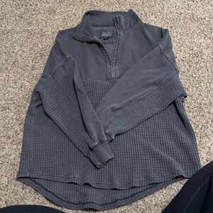 American Eagle Outfitters Women's Gray Half-Zip Sweatshirt